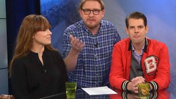 Alex Schulman, Fredrik Virtanen, and Annika Leone in TV-Domarna (2013)