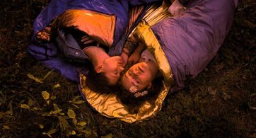 Julija Steponaityte and Aiste Dirziute in The Summer of Sangaile (2015)