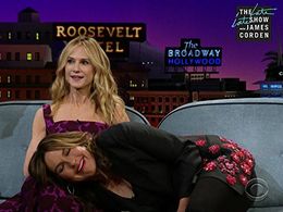 Holly Hunter and Mariska Hargitay in The Late Late Show with James Corden (2015)