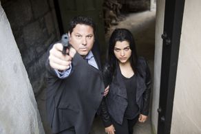 Greg Grunberg and Eve Harlow in Heroes Reborn (2015)