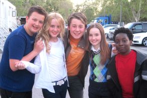 With Noah Munck, Kathryn Newton, Kaitlyn Dever, and Adrian Kali Turner on set of 