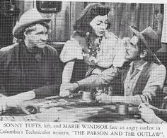 Bob Steele, Sonny Tufts, and Marie Windsor in The Parson and the Outlaw (1957)