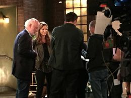 Jama Williamson with Director James Burrows on set of The Millers