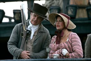 Denise Black and Sam Neill in BBC's To The Ends Of The Earth