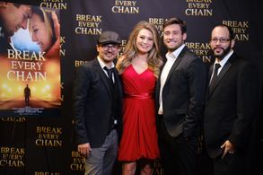 Tim Searfoss, Krystian Leonard, Ignacyo Matynia and Daniel Fajardo at the Break Every Chain Premiere.