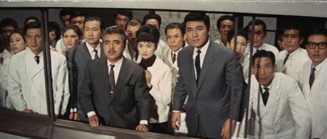 Keiko Sawai, Masaaki Tachibana, Akira Takarada, and Jun Tazaki in Invasion of Astro-Monster (1965)