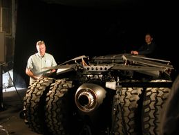 SB with full scale Batmobile for insert shots