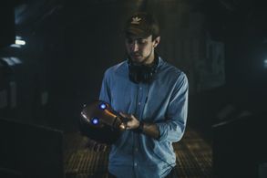 Brandon Caruso on the set of ATOM