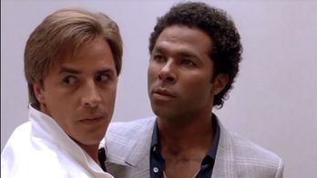Don Johnson and Philip Michael Thomas in Miami Vice (1984)