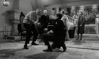 Fritz Rasp, Eddi Arent, Lil Dagover, Rudolf Fernau, Joachim Fuchsberger, and Marianne Hoppe in Die seltsame Gräfin (1961