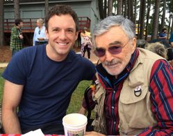 with Burt Reynolds on the set of Elbow Grease