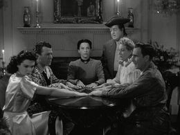Binnie Barnes, Bud Abbott, Lynn Baggett, Lou Costello, John Shelton, and Gale Sondergaard in The Time of Their Lives (19