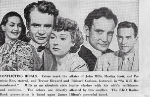 Trevor Howard, Richard Carlson, John Mills, Patricia Roc, and Martha Scott in So Well Remembered (1947)