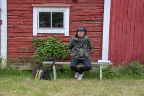 Director Mika Ronkainen on set of All the Sins (2019).