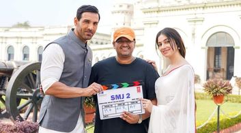 Milap Zaveri, John Abraham, and Divya Khosla Kumar at an event for Satyameva Jayate 2 (2021)