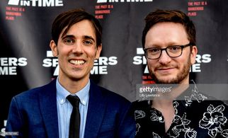 Gabriel Judet-Weinshel and Akiva Schaffer attend the Beverly Hills premiere of 7 SPLINTERS IN TIME