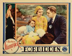 Ralph Bellamy, Barbara Stanwyck, and Myrna Fresholt in Forbidden (1932)