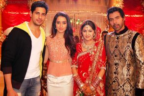 Shabbir Ahluwalia, Sidharth Malhotra, Shraddha Kapoor, and Sriti Jha in Kumkum Bhagya (2014)