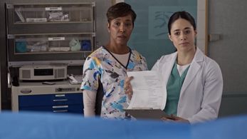 Felice Heather Monteith with Jeanine Mason in GRACE AND FRANKIE”