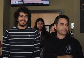 Tom and director Ramsey Eassa at the wrap party for 