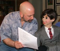 I'M NO DUMMY - Behind the Scenes - Director Bryan W. Simon discusses a question with Bob.