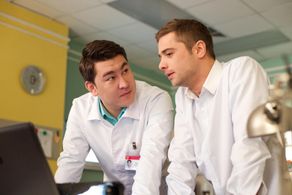 Azamat Musagaliev and Ilya Glinnikov in Interny (2010)