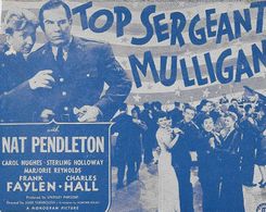 Sterling Holloway, Frank Faylen, Charlie Hall, Carol Hughes, Nat Pendleton, and Marjorie Reynolds in Top Sergeant Mullig