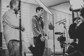 BTS footage of Director RCS, DP David Ruano, and actor Spencer Belko in 'Relatable'.