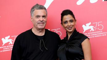 Amos Gitai and Maisa Abd Elhadi at an event for A Tramway in Jerusalem (2018)