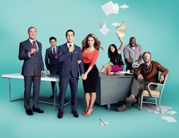 John C. McGinley, James Earl, Rory Scovel, Skylar Astin, Alexis Knapp, Briga Heelan, and Rene Gube in Ground Floor (2013