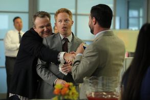 Jesse Tyler Ferguson, Eric Stonestreet, and Paolo Andino in Modern Family (2009)