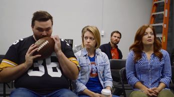 Still of Katharine Everett and Tyler Johnson in Footballaholics
