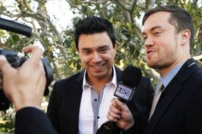 Pilot TV interview Allen Warchol at the Beverly Hills Film Festival. Allen Warchol and Dean Mohrmann