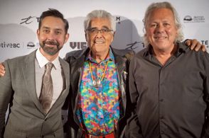 Executive producer Kevin Eastwood, star and subject Robert Davidson, and director Charles Wilkinson at the premiere of H