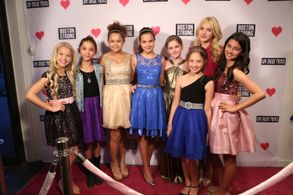 (L-R) Kaylyn Slevin, Rowan Blanchard, Rachel Crow, Bailee Madison, Taylor Ann Thompson, Jesse Lewin, Peyton List, and Ra