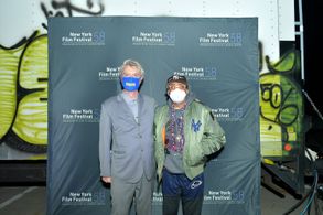 Spike Lee and David Byrne at an event for David Byrne's American Utopia (2020)