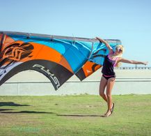 Sexy Kiteboarder Sabrina Parisi, brand ambassador for Flysurfer Kiteboarding.