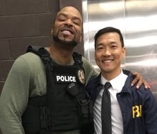 Method Man and Eddie Shin on the set of 