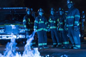 Jaina Lee Ortiz, Danielle Savre, Jay Hayden, Grey Damon, and Okieriete Onaodowan in Station 19 (2018)