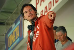 Carlos Cuarón on the set of Rudo & Cursi