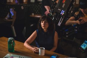 Marzy Hart on the set of 2 Weeks as Tanya