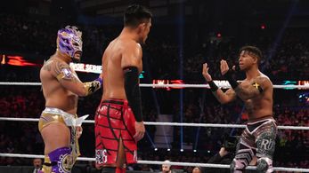 Akira Tozawa, Emanuel Rodriguez, and Lio Rush in WWE Survivor Series (2019)