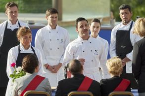 Callum Blue, Jeremy Jordan, and Edward De Gaetano in Mix Up in the Mediterranean (2021)