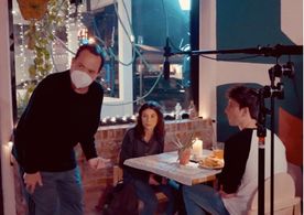 Directing a scene with Allyson Cristofaro and Lawson Stewart in “Second Chances”