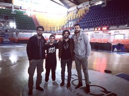 Giuseppe Marco Albano, Elton Copa, Rimi Beqiri, Klaudio Ndoja on set by “Klod” (Short) (2020)