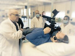 On set with Writer/ Director Jason Gonzalez shooting Maluna, moon goddess 2021