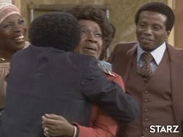 Damon Evans, Sherman Hemsley, Roxie Roker, and Isabel Sanford in The Jeffersons (1975)
