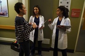 Zetna Fuentes, Caterina Scorsone, and Kelly McCreary in Grey's Anatomy (2005)