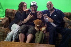 Ashley Watkins, Phil Mucci, Krishelle Delgado and Michael Flores on the set of Disturbed: The Vengeful One