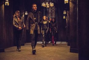 David Ramsey, Katie Cassidy, Stephen Amell, Rila Fukushima, and Emily Bett Rickards in Arrow (2012)